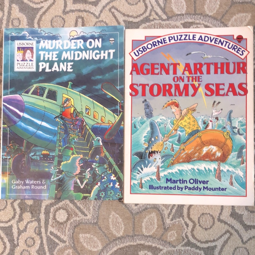 4/$20 2 Vintage Usborne Puzzle Adventure Books.